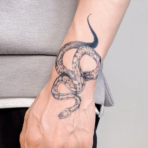 Viper ready to attack monochrome tattoo style Vector Image